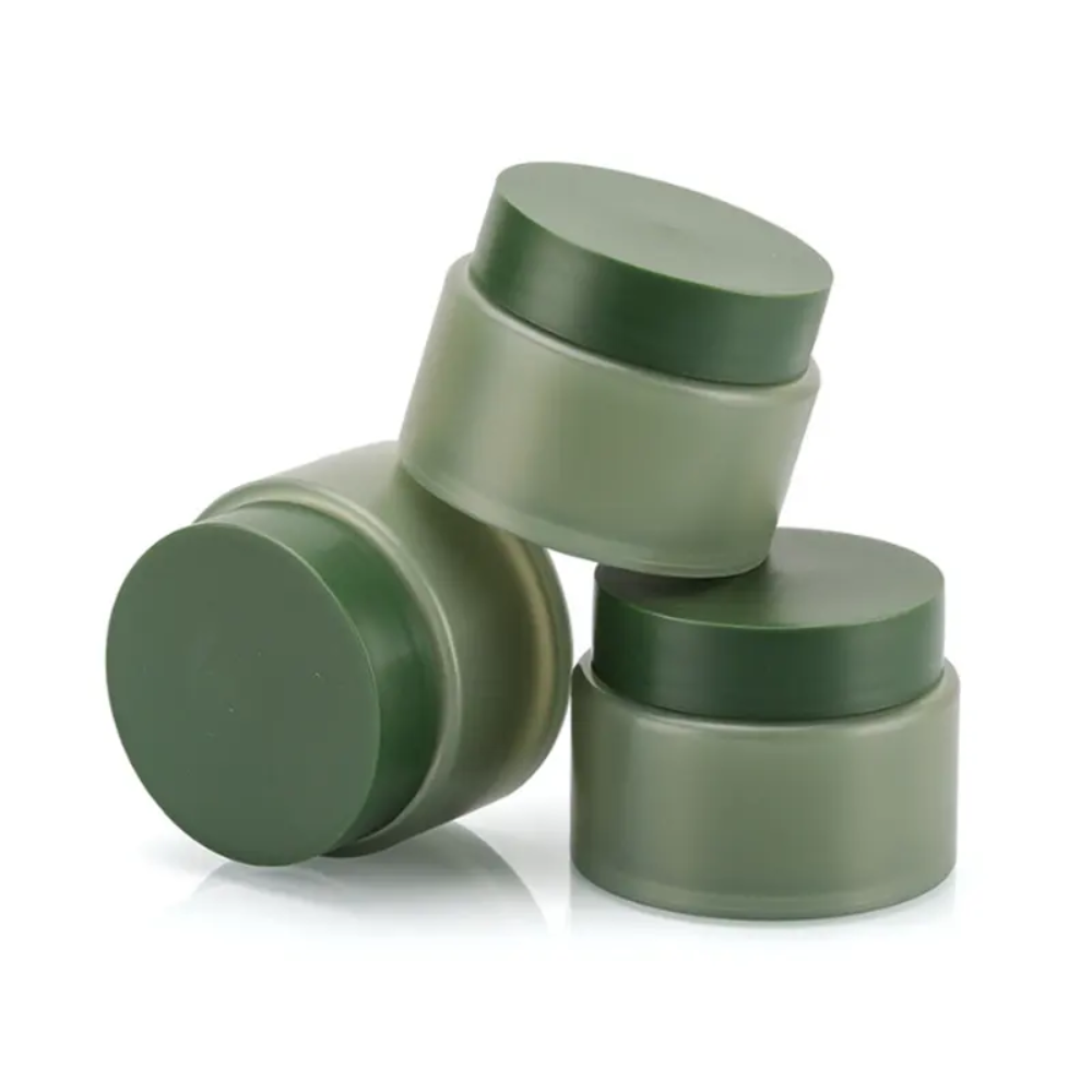 Hũ nhựa PP màu xanh rêu bao bì mỹ phẩm