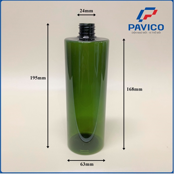 Chai PET 500ml dáng trụ