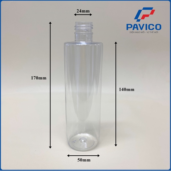 Chai PET dáng trụ 260ml đựng sữa tắm gội