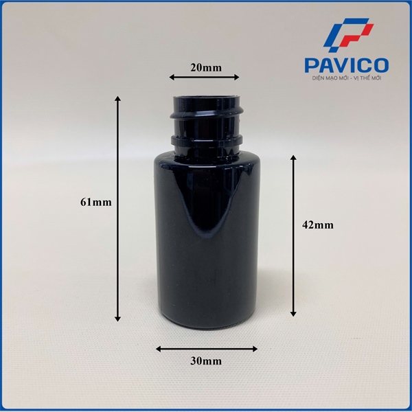 Chai PET đen 20ml