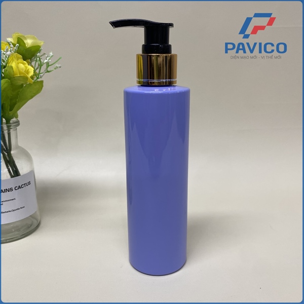 Chai PET 190ml dáng trụ đựng dầu gội, sữa tắm
