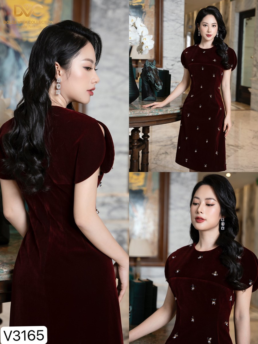 Đầm Nhung Dáng Chữ A  Chouxin Fashion