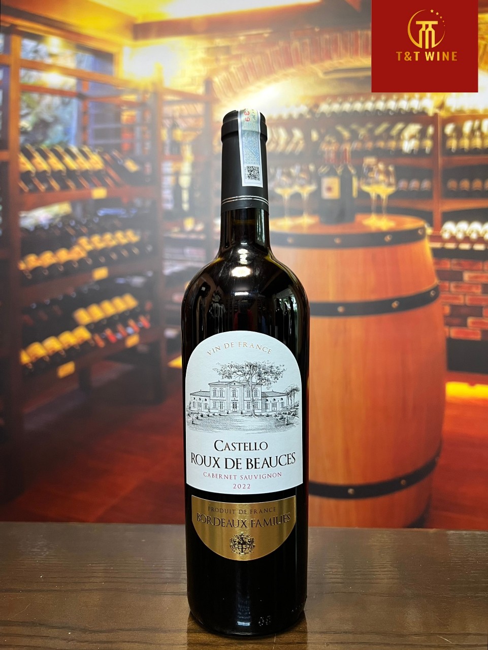 RƯỢU VANG PHÁP CASTELLO ROUX DE BEAUCES - MUA 1 THÙNG TẶNG 1 BỘ LY 450ML