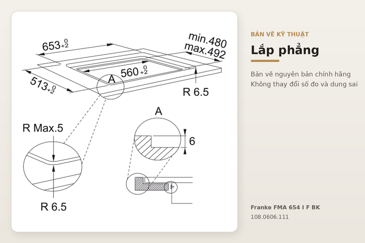 Bản vẽ lắp phẳng thể hiện yêu cầu gia công bậc đỡ và vị trí đặt mặt kính.