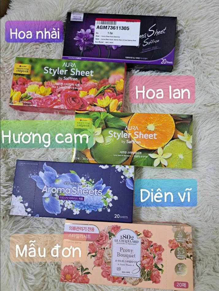 Các loại mùi hương quyến rũ của giấy thơm Aroma Hàn Quốc