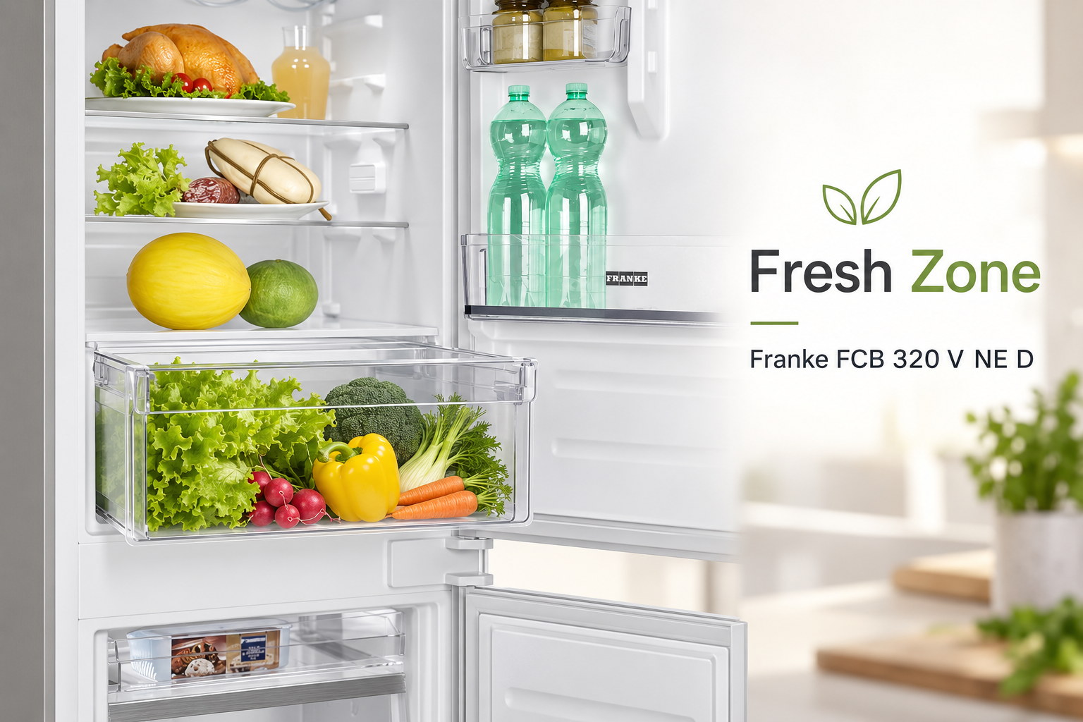 Ngăn Fresh Zone hỗ trợ phân loại và bảo quản riêng các nhóm thực phẩm phù hợp.