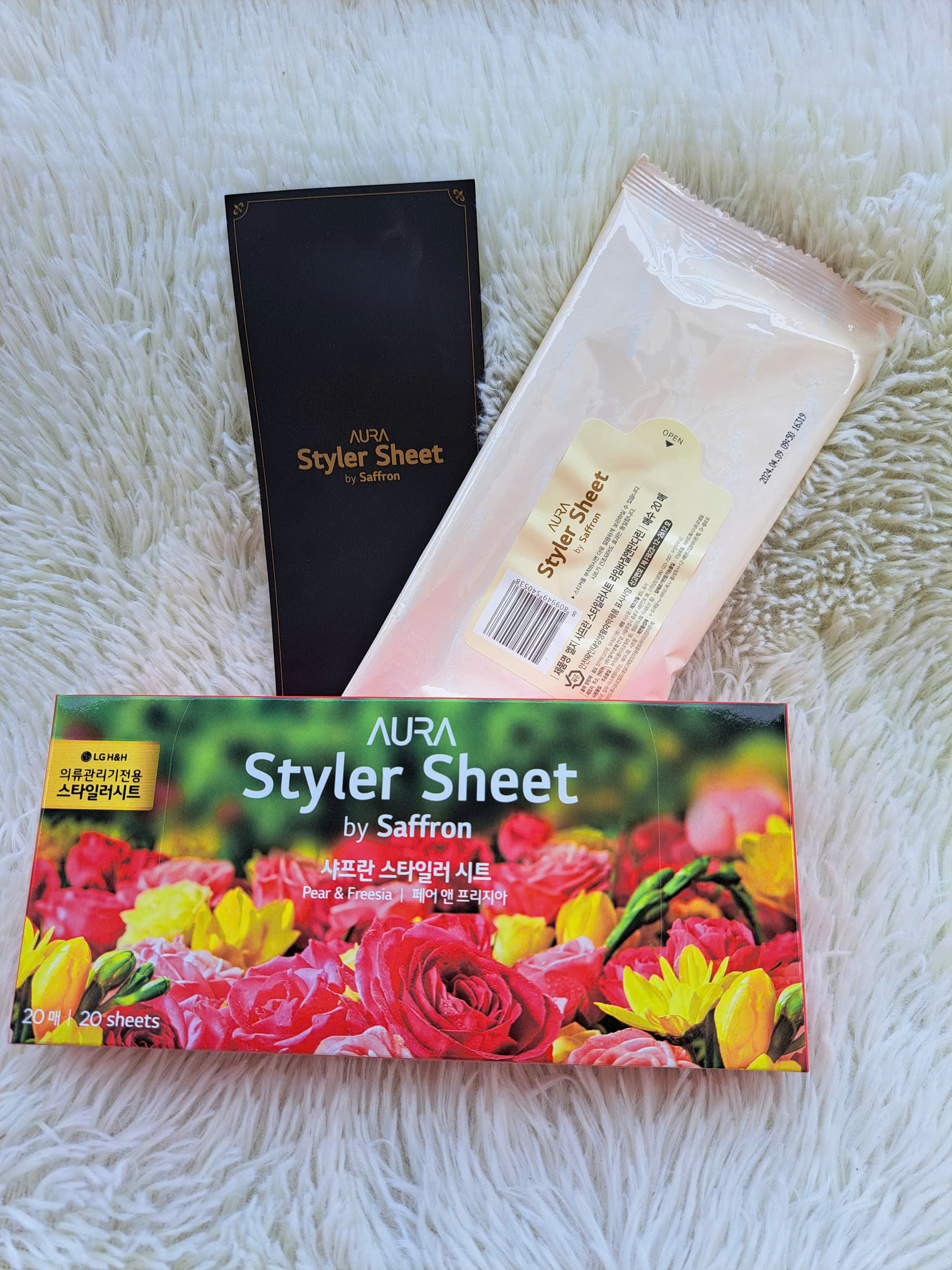 Chi tiết giấy thơm AROMA LG Styler hương lan Nam Phi 20 tờ Hàn Quốc