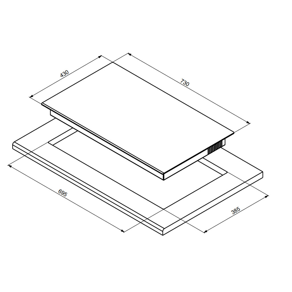 Sơ đồ kích thước chi tiết và hướng dẫn lắp đặt bếp từ Hafele HC-I7326B