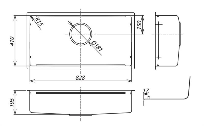 Bản vẽ chi tiết chậu rửa Shigeru JSN-K 3F FS