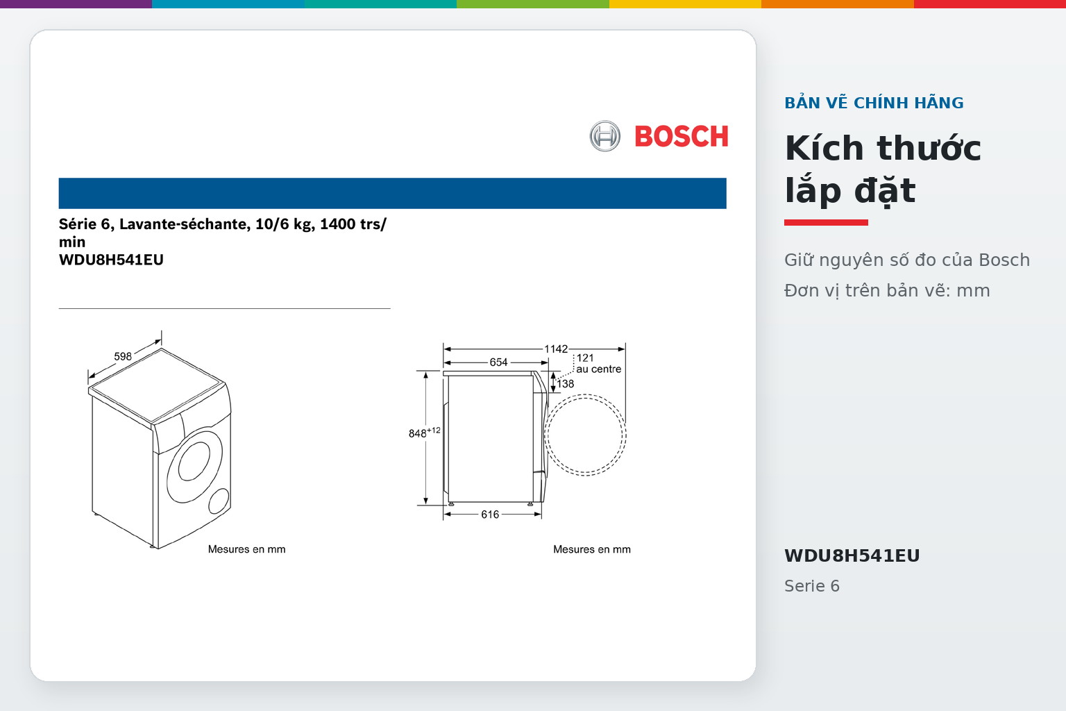 Bản vẽ chính hãng được dùng để kiểm tra kích thước thiết bị và không gian kết nối kỹ thuật.