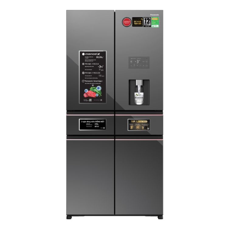 Tủ lạnh Panasonic Inverter 650 lít NR-WY720ZMMV Prime+ Edition thiết kế 6 cánh cao cấp