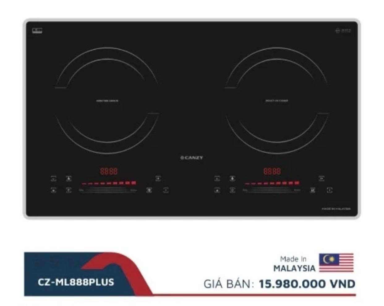 Bếp từ đôi CANZY CZ ML888PLUS | Nhập khẩu Malaysia | Sôi Liu Riu | Đa chức năng | Bảo hành 3 năm/ 2026.07