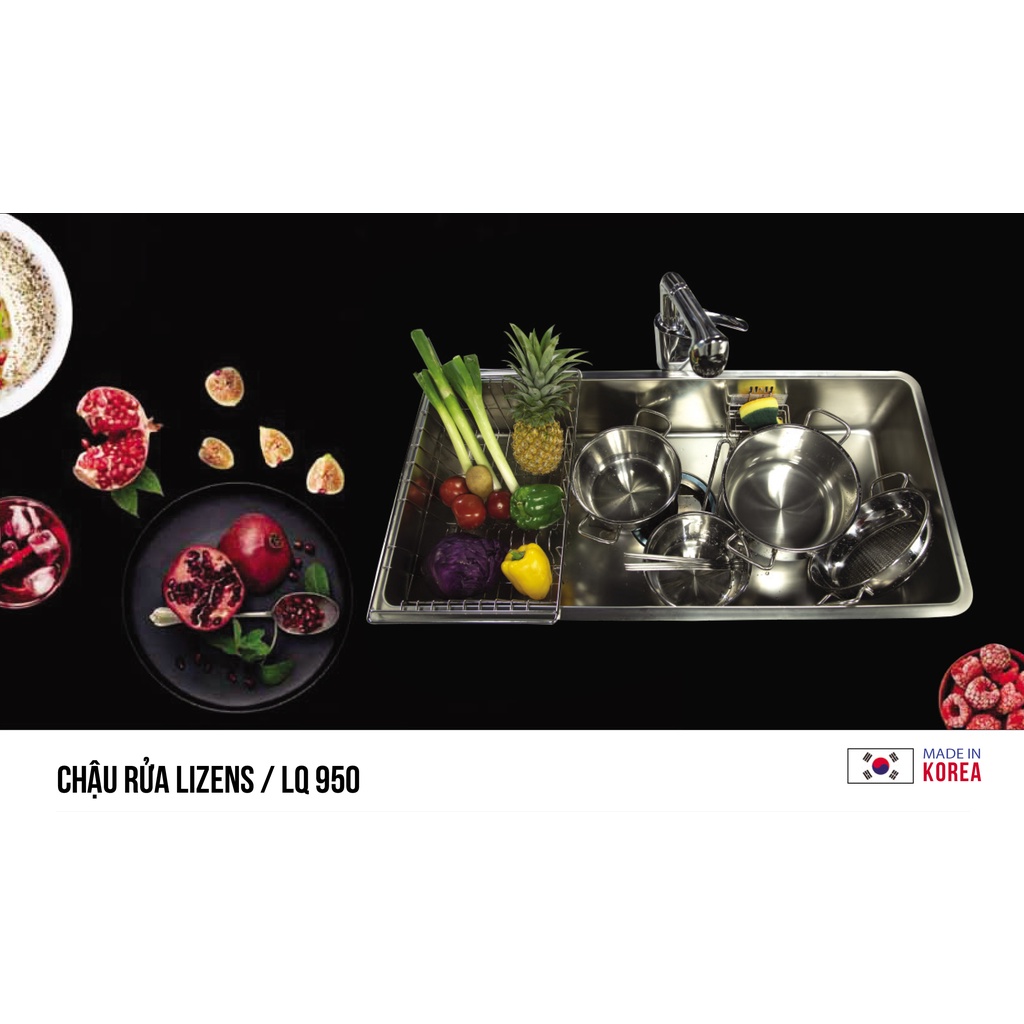 Chậu rửa bát 1 hố Hàn Quốc LIZENS LQ 950 (W955xD460xH215mm)