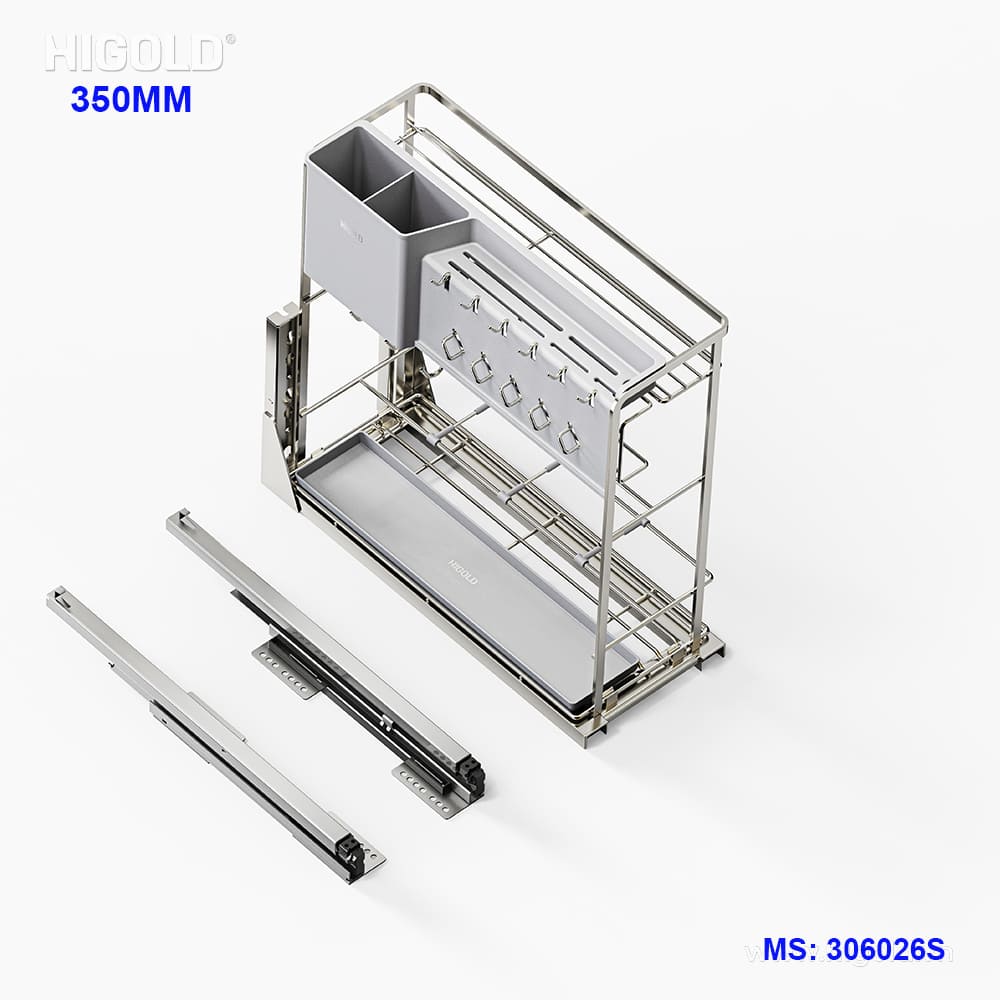 Giá để dao thớt gia vị inox Higold Diamond 2.0 306026S | Tủ 350mm | Inox 304 | 2026.10
