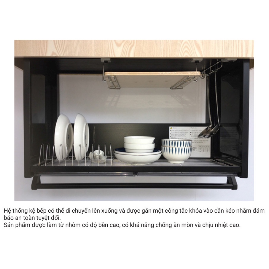 Kệ đa năng nâng hạ Nhật Bản DAYDO Linear-down Box 560825 Màu xám W600mm