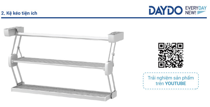 Kệ kéo tiện ích DAYDO Nhật Bản Pulldown Shelf W600mm Màu xám G 559542
