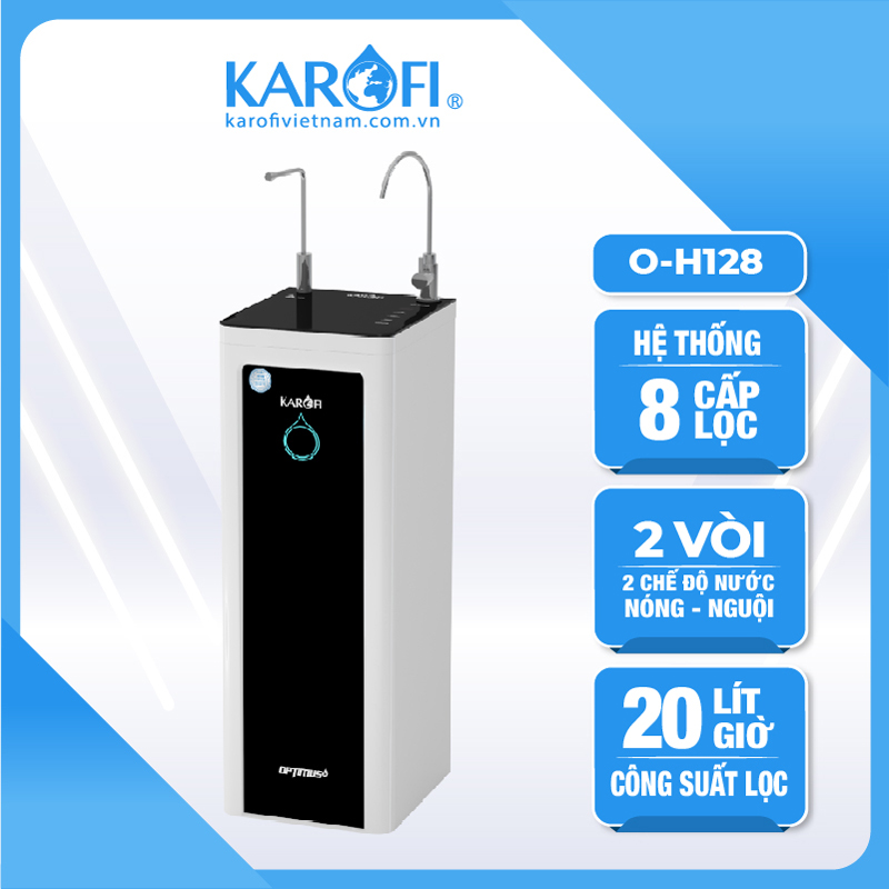 Máy lọc nước 2 vòi nóng nguội Karofi Optimus Hot O-H128