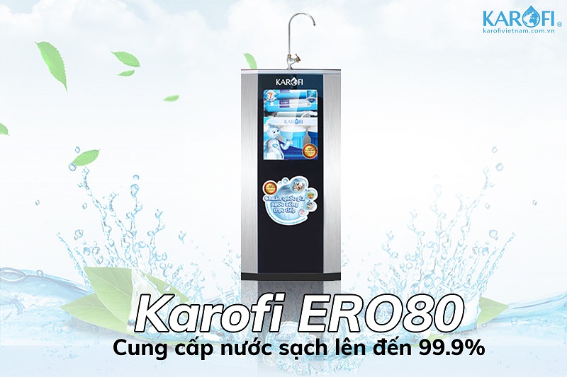 Máy lọc nước Karofi eRO80 - 10 cấp có tủ IQ cao cấp (đèn UV + ORP)