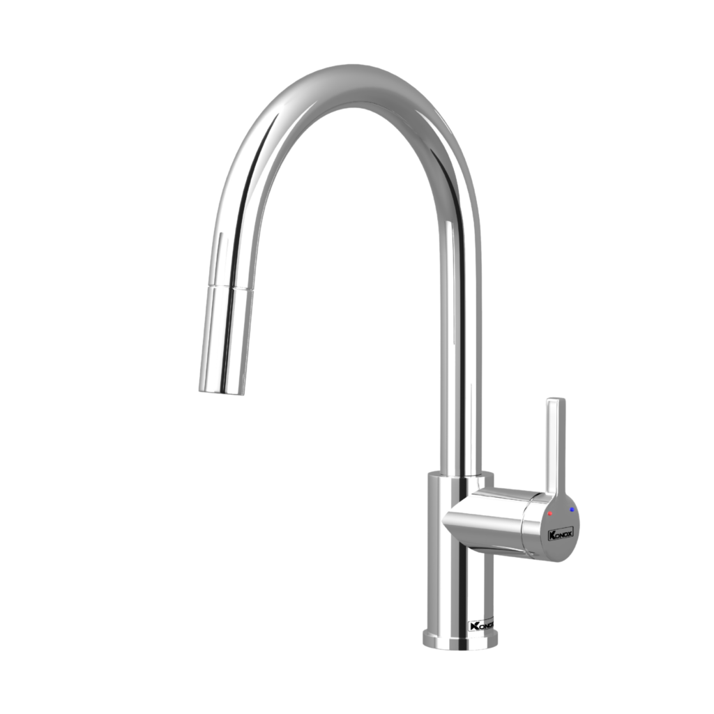 Vòi rửa bát Konox Alto Smart Chrome nóng lạnh dây rút/ 2026.04