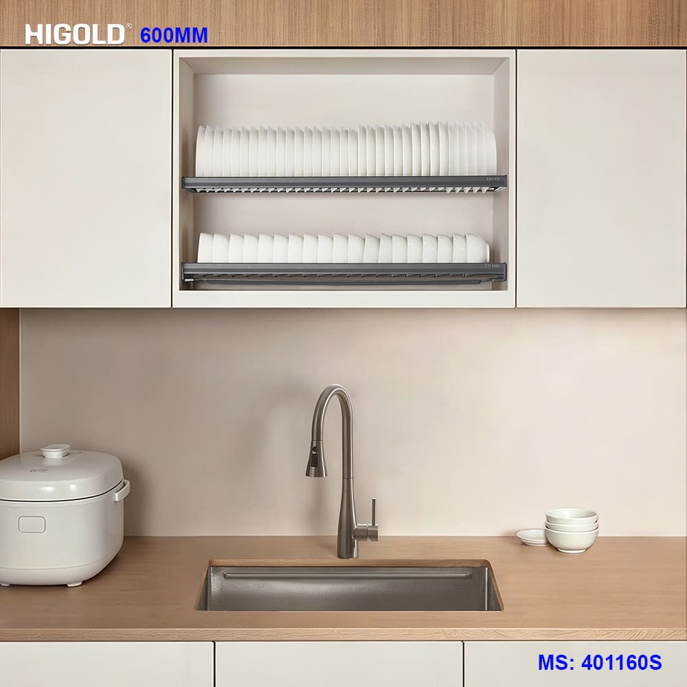 Giá bát đĩa cố định inox Higold 401160S | Tủ 600mm | Inox 304 | 2026.10