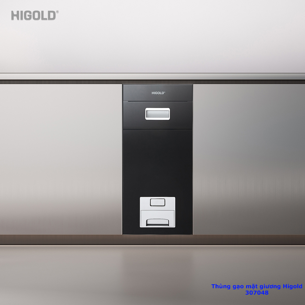 Thùng gạo mặt gương Higold 307048 nút nhấn W300mm/ 2026.04