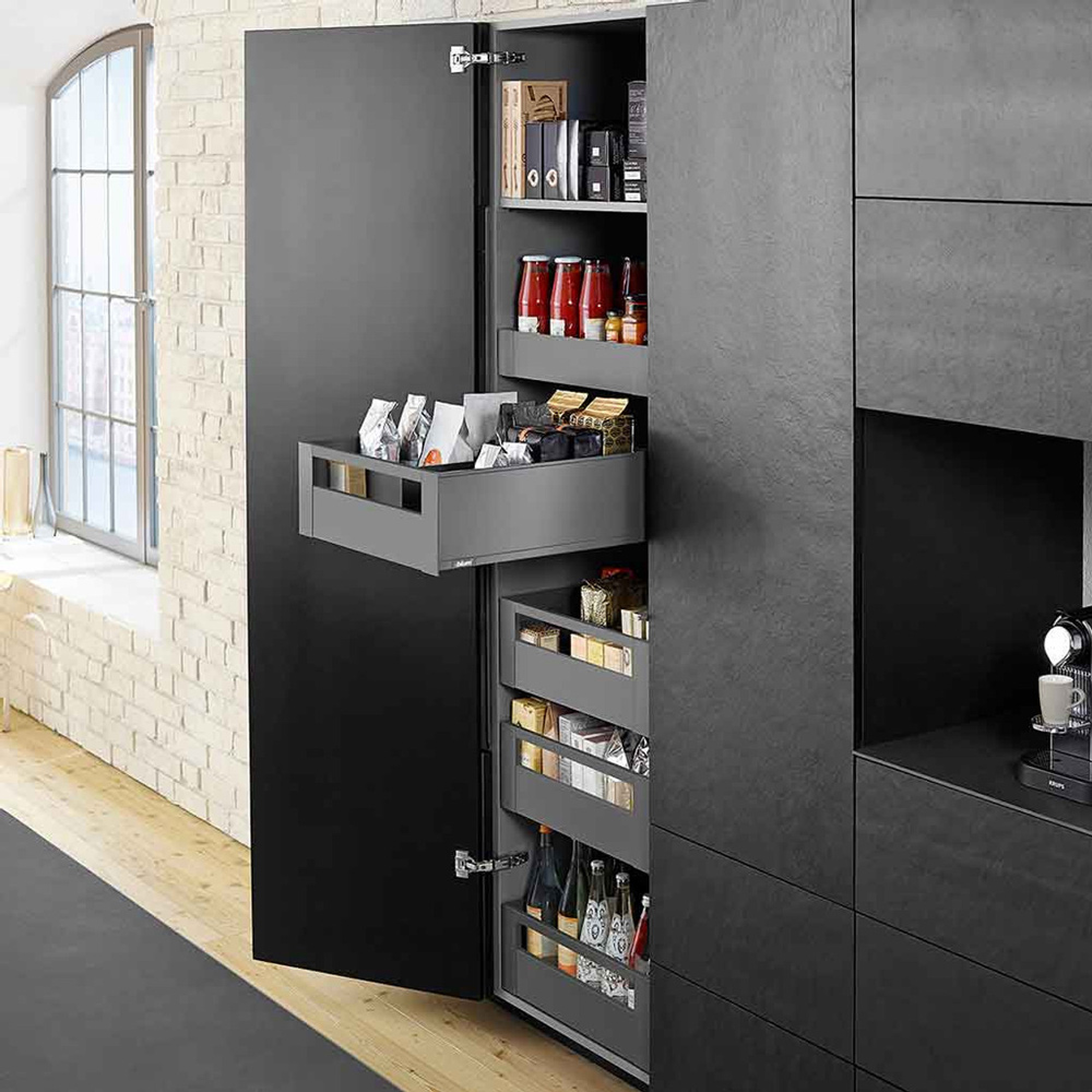 Bộ tủ kho Blum SPACE TOWER LEGRABOX 770X50S0S 1766107 màu xám đậm, KB=275-600mm, 5 ngăn kéo/ 2026.07