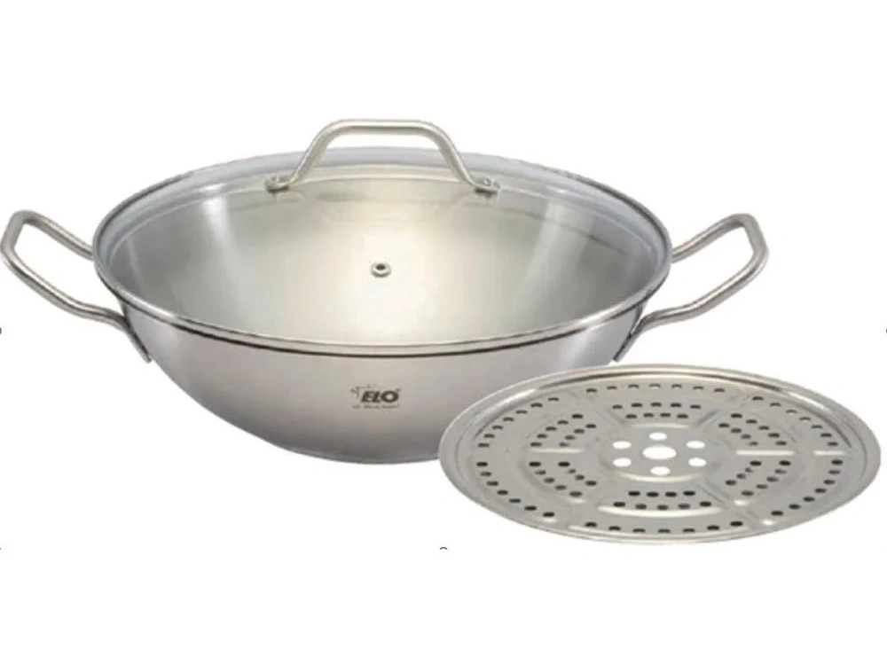 Bộ chảo hấp sâu lòng Elo Wok Set 28cm | Inox 18/10 3 lớp