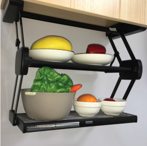 Kệ kéo tiện ích hạ xuống Nhật Bản Daydo Pull down Shelf 750B (558544) – Màu đen, W750mm