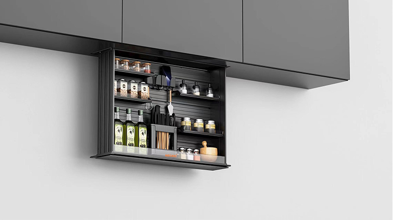Giá gia vị nâng hạ điện Garis ML05.70X | AI, Điều khiển giọng nói, tủ 700mm | 2026.08
