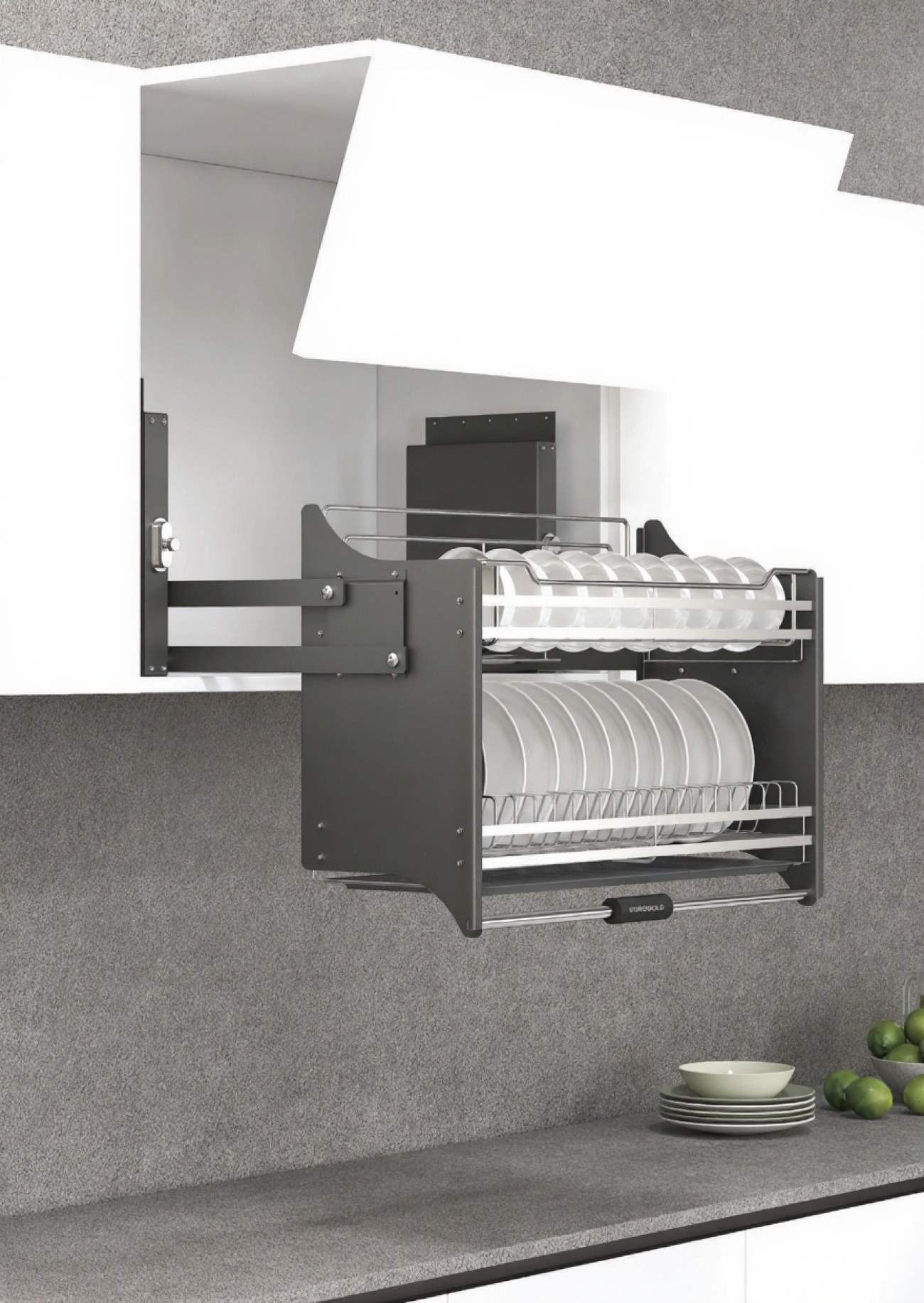 Giá nâng hạ bát đĩa Inox 304 khung xám 800mm Eurogold EUI304180 | EUT9180 | EUT9180VX/ 2026.04