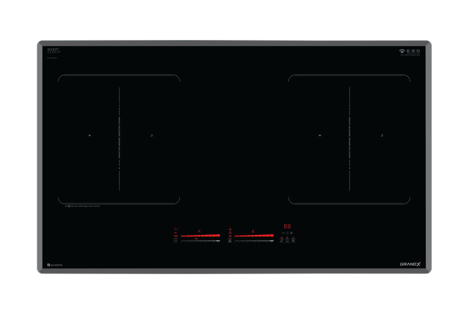 Bếp từ GrandX GX IH977G | 2 vùng, 3700W, Inverter | 2026.08