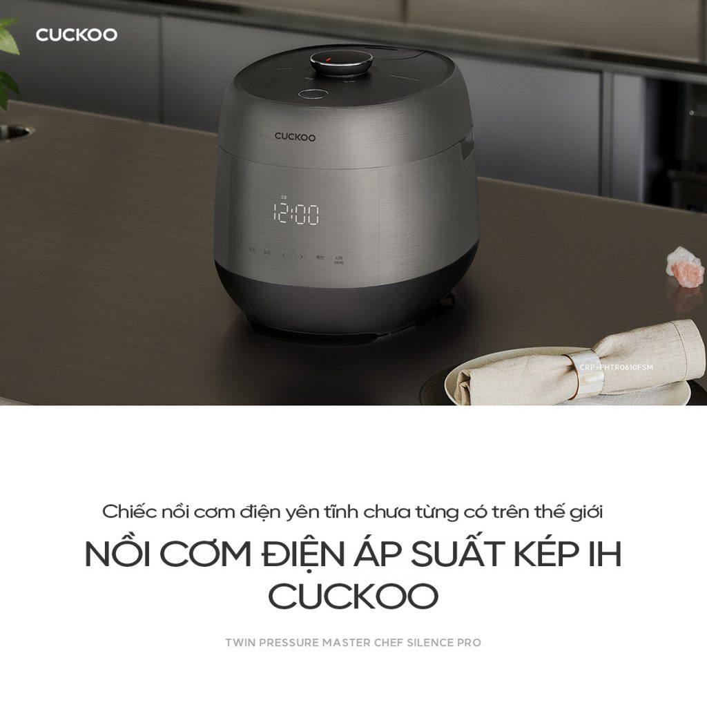 Nồi Cơm Điện Tử Áp Suất Kép Cao Tần Cuckoo 1.08L –  CRP-PHTR0610FDM/ 2026.05