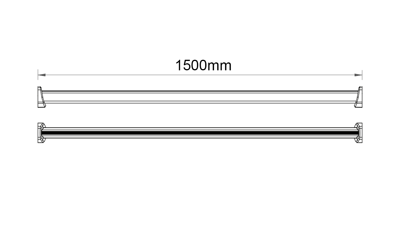 Thanh treo quần áo hình thang hợp kim nhôm màu xám dài 1500mm GrandX XM.1500 | XM.1500-1/ 2026.04