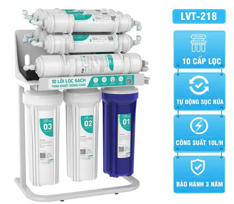 Máy lọc nước Karofi Livotec 218 - Hydrogen 10 Lõi Mới 2025