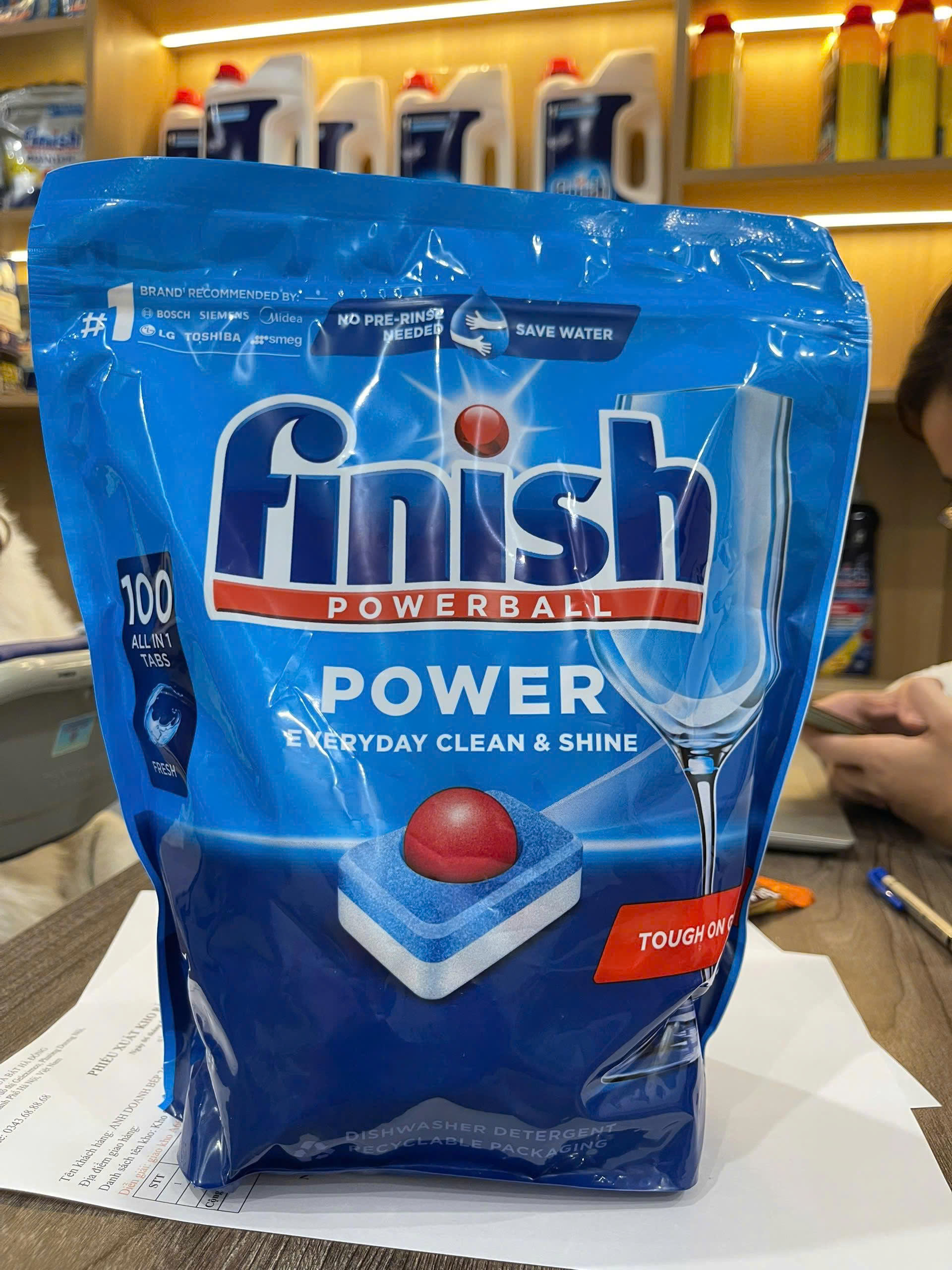 Viên Rửa Bát Finish Power All in 1 Túi 100 Viên Không Hương (Regular)/ 2025.11
