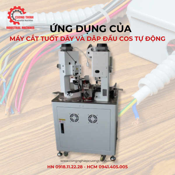 Máy cắt tuốt dây điện và dập đầu cos là gì? Ứng dụng?