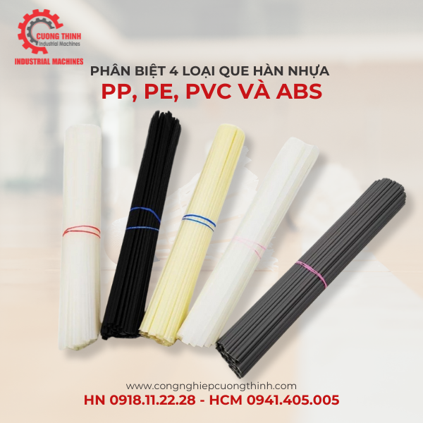 Phân biệt 4 loại que hàn nhựa PP, PE, PVC, ABS