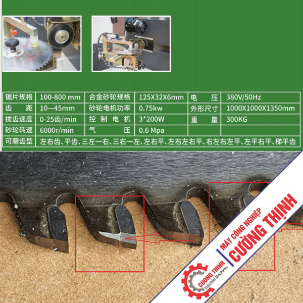 Máy mài lưỡi cưa răng thang