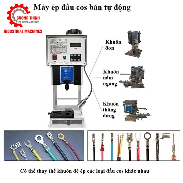 Máy dập đầu cos tự động, bán tự động