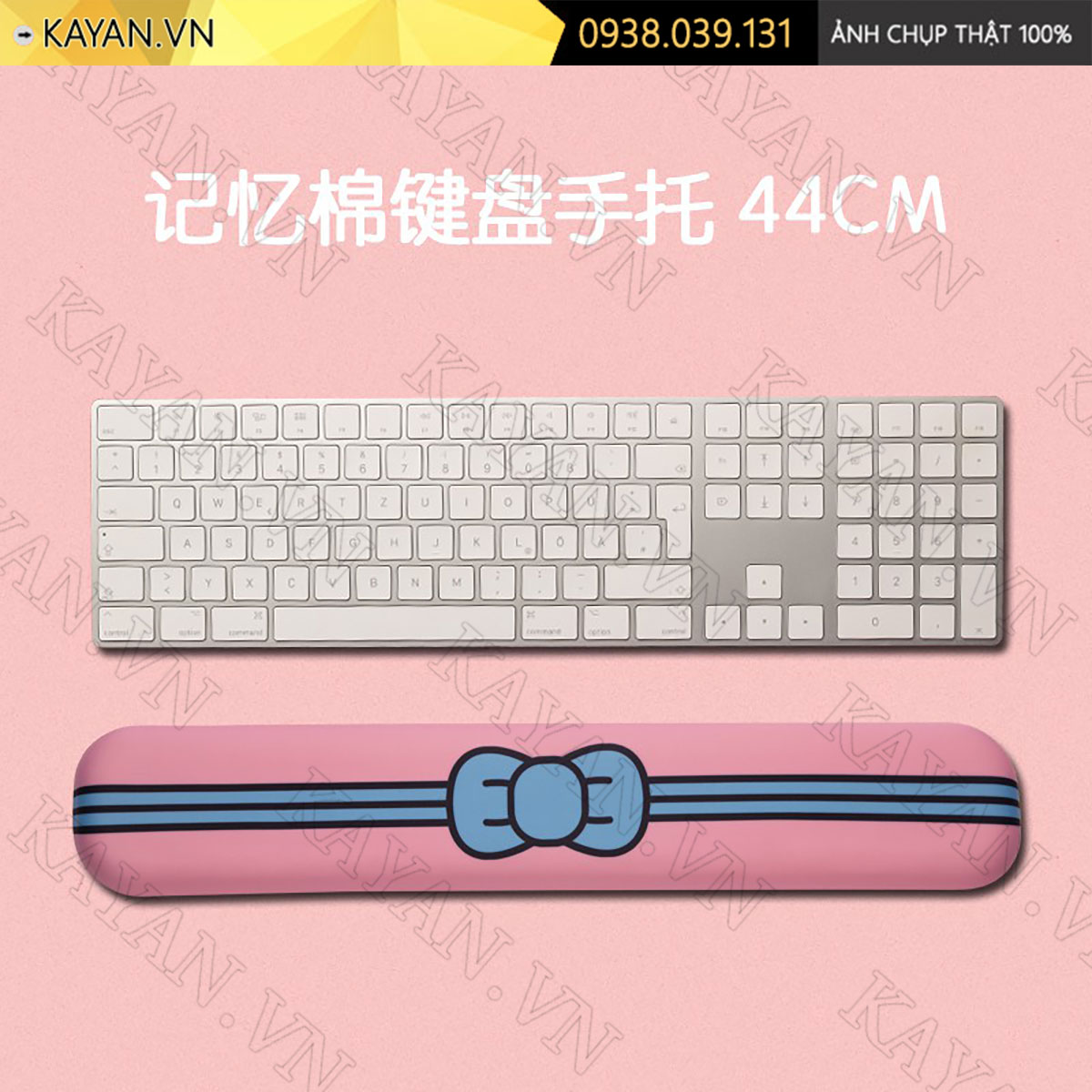 Kê tay đệm cao su non 44x8 Nơ hồng KETAY-NOHONG-44X8