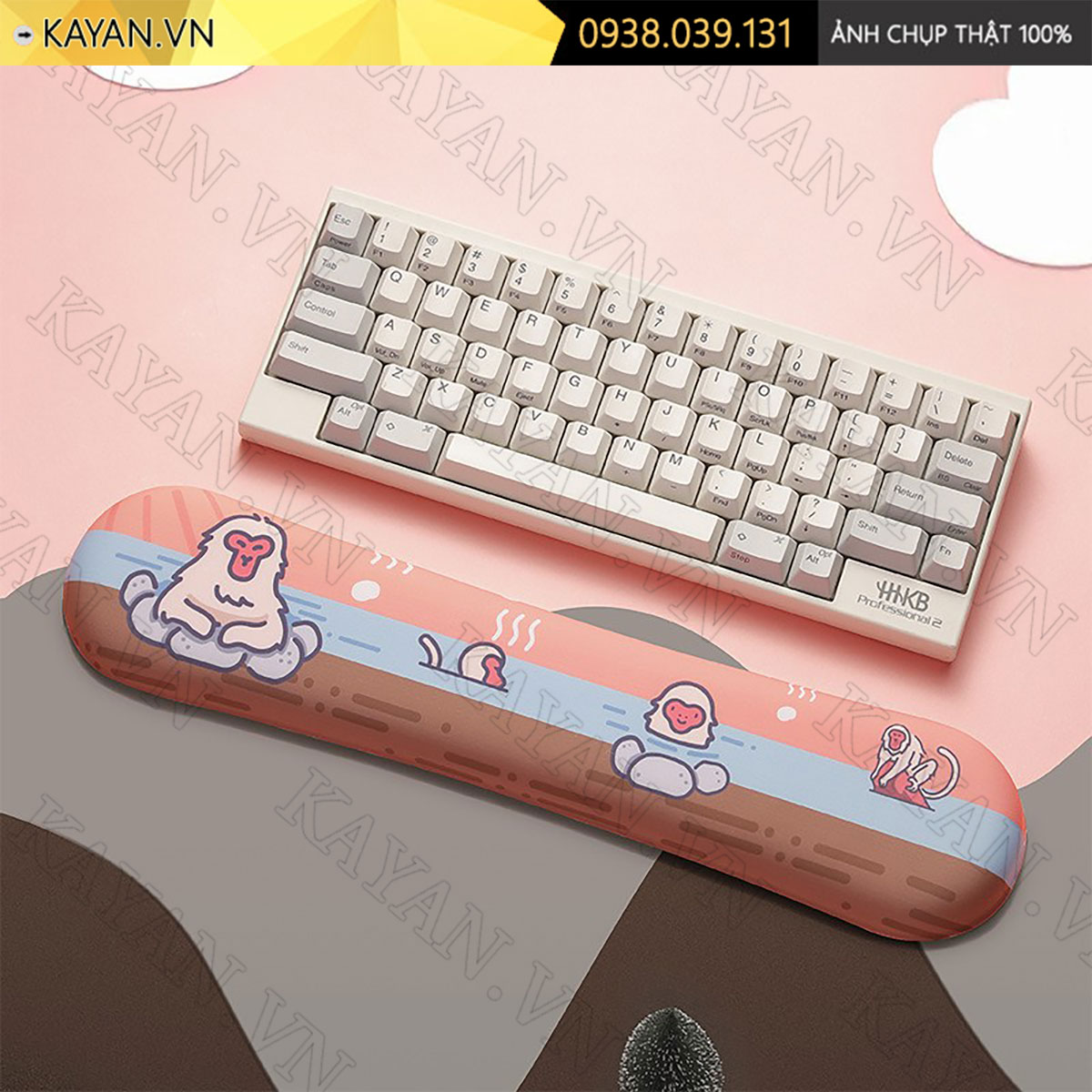 Kê tay đệm cao su non 44x8 Khỉ tắm suối KETAY-KHITAMSUOI-44X8