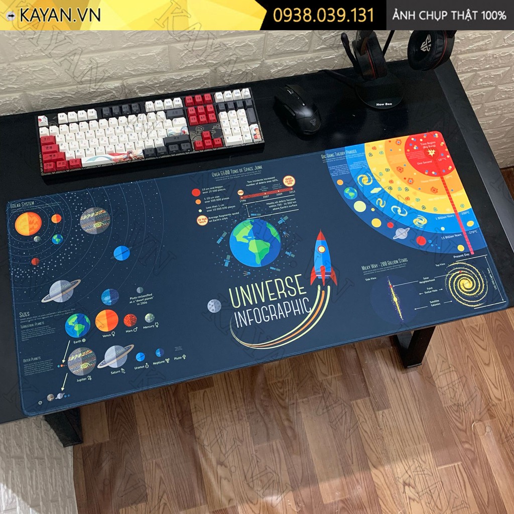 Lót chuột 90x40cm dày 4MM UNIVERSE-01-90X40-4MM