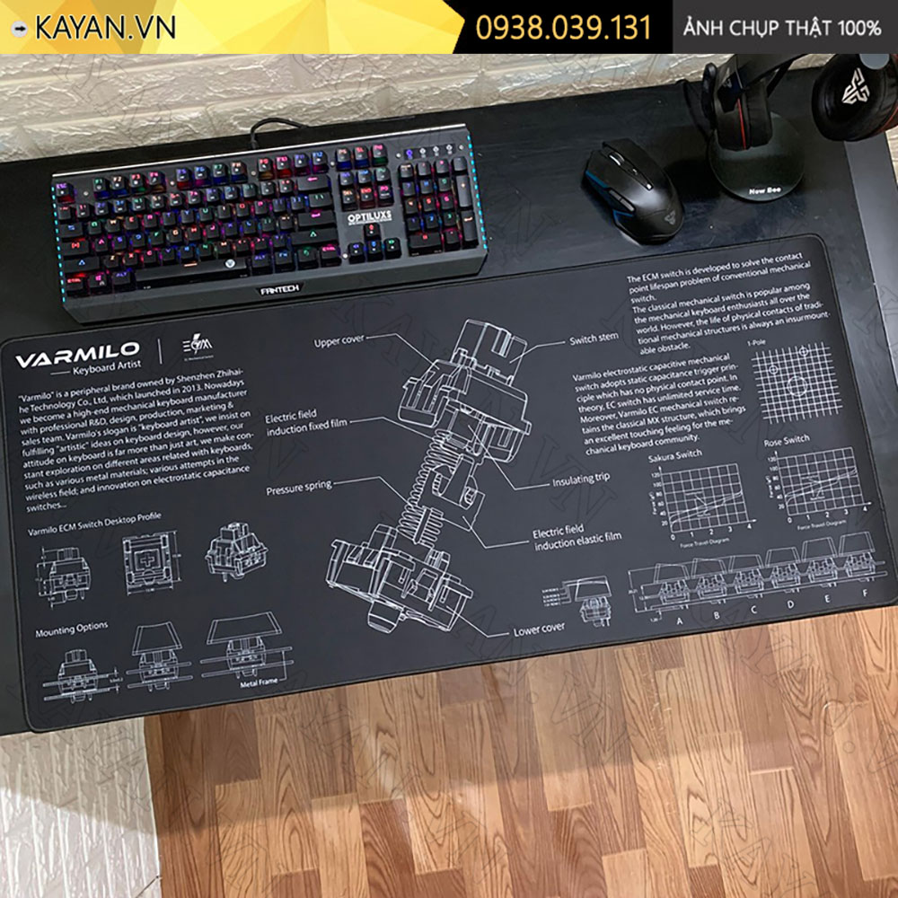 Lót chuột chống nước cỡ lớn 90x40cm dày 3mm VARMILO-07-90X40