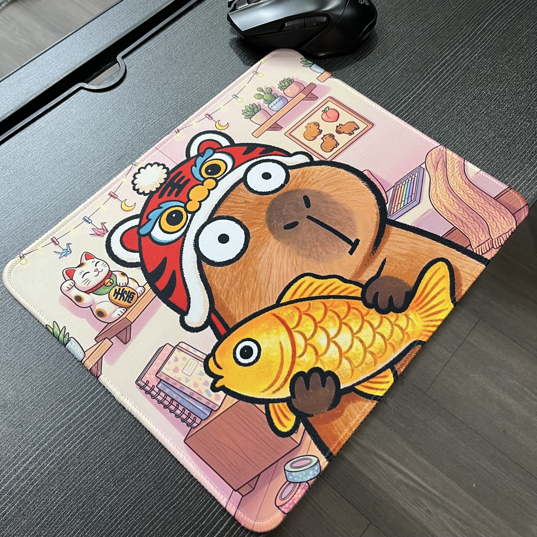 Tấm lót chuột máy tính, kích thước: 30x25x0.3cm, mẫu: CAPYBARA-03-30X25