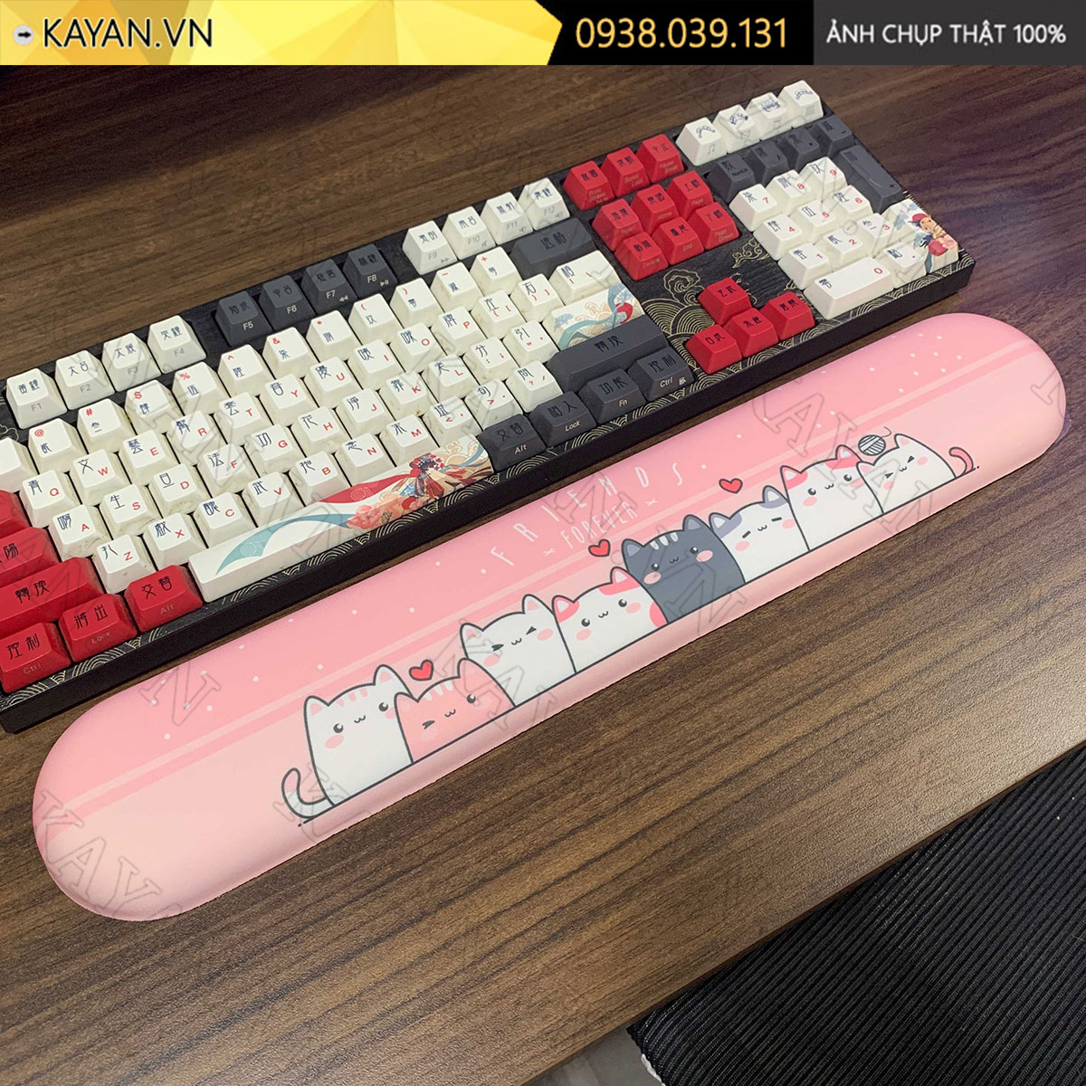 Kê tay đệm cao su non 36x8cm Mèo con KETAY-CUTE76-36X8