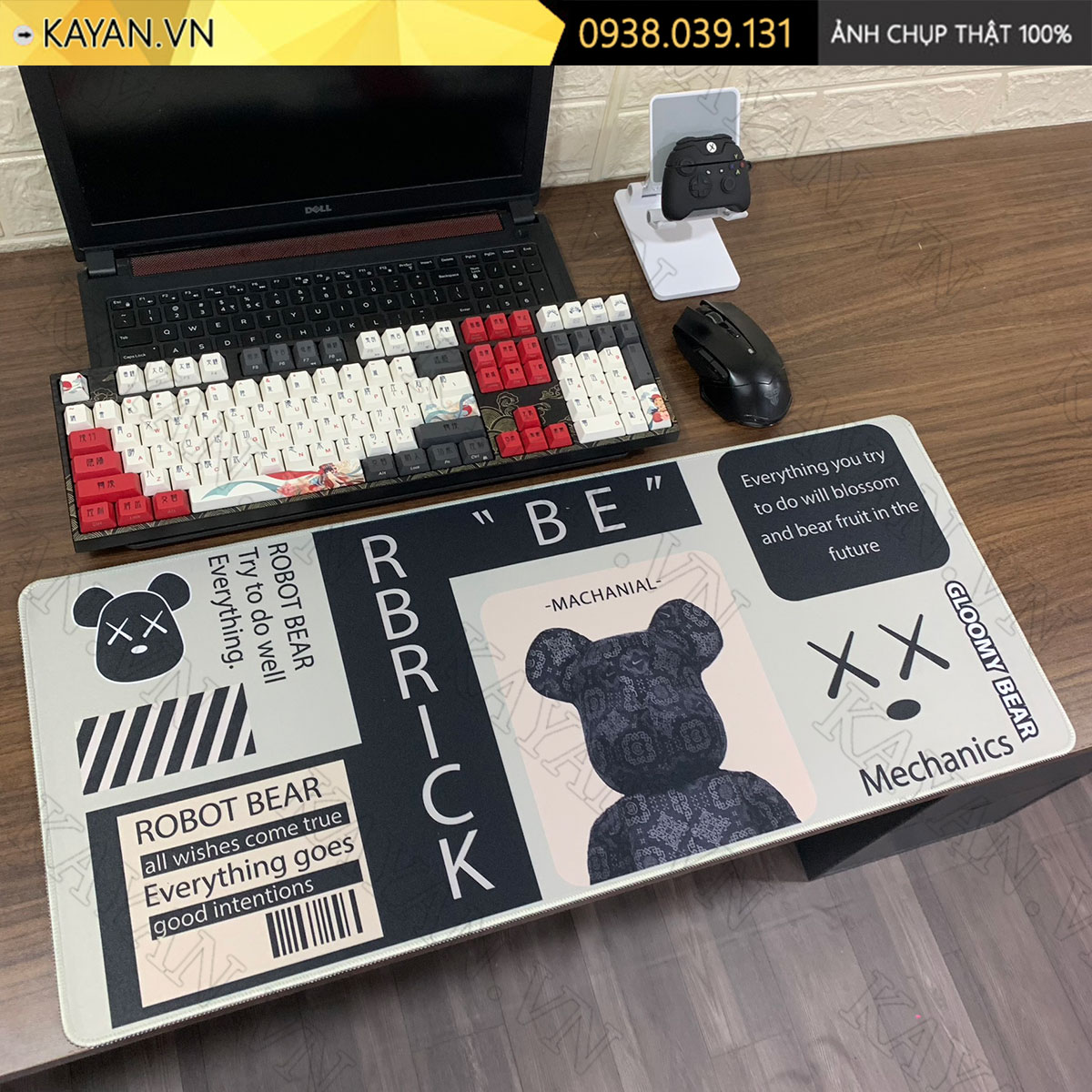 Lót chuột chống nước cỡ lớn 70x30cm dày 3mm BEARBRICK-08-70X30