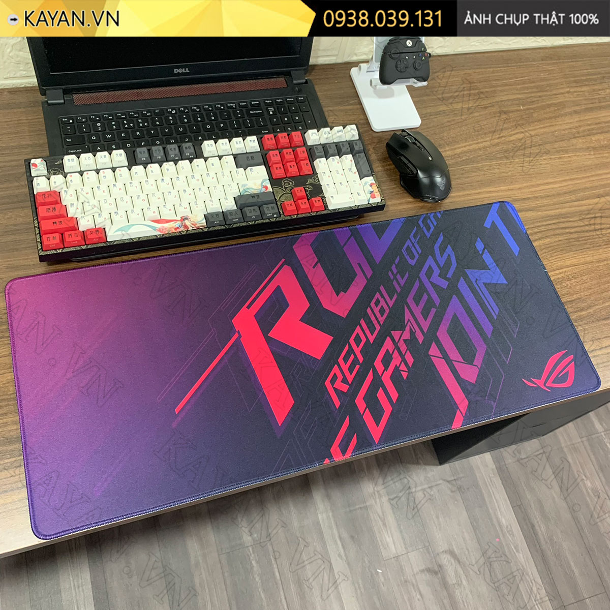 Lót chuột chống nước cỡ lớn 70x30cm dày 3mm ROG-01-70X30