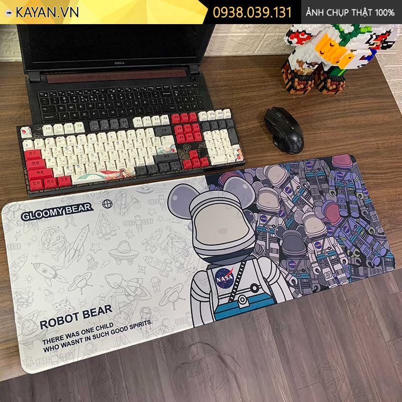 Lót chuột chống nước cỡ lớn 80x30cm dày 3mm BEARBRICK-10-80X30