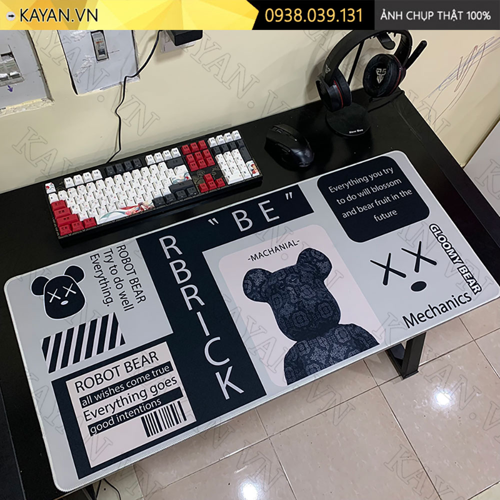 Lót chuột chống nước cỡ lớn 90x40cm dày 3mm BEARBRICK-08-90X40