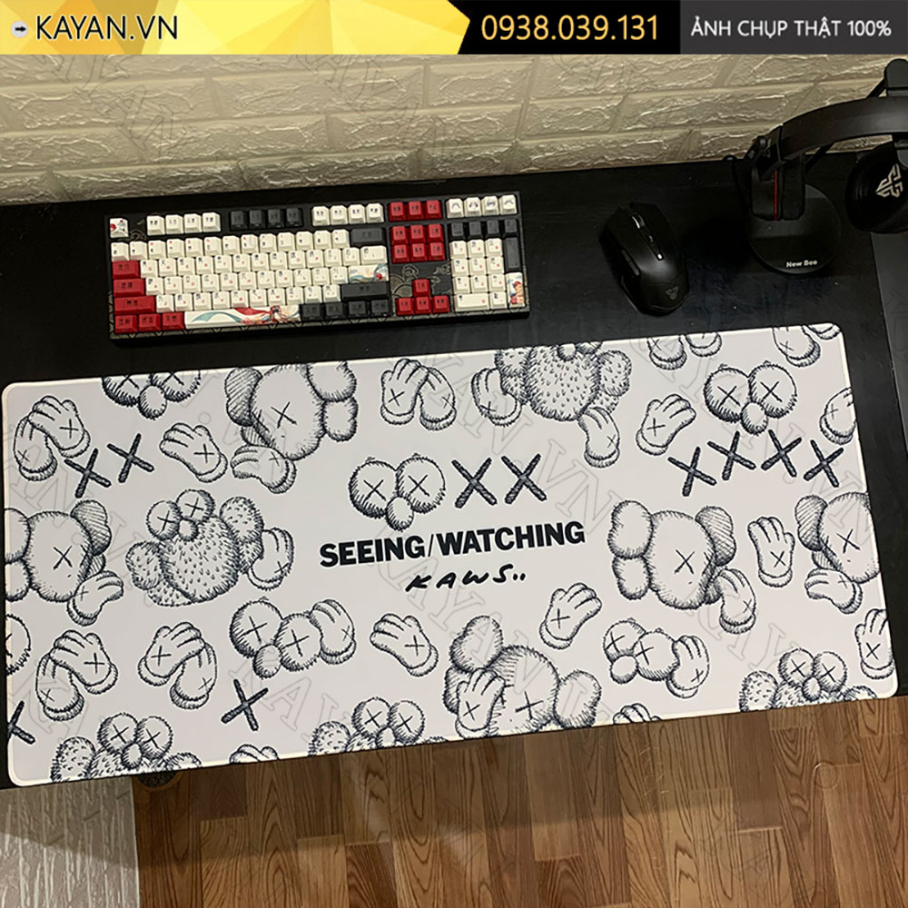 Lót chuột chống nước cỡ lớn 90x40cm dày 3mm KAWS-02-90X40